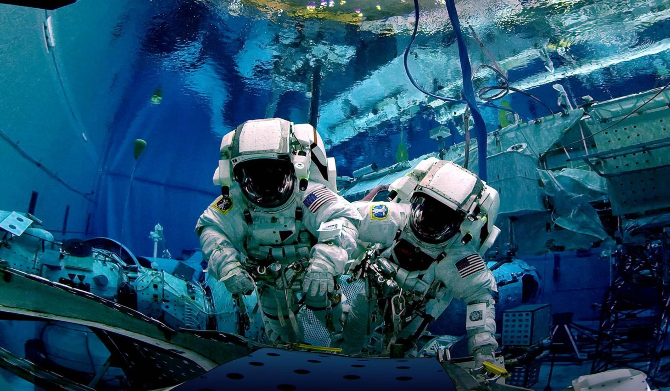 Astronauts training underwater