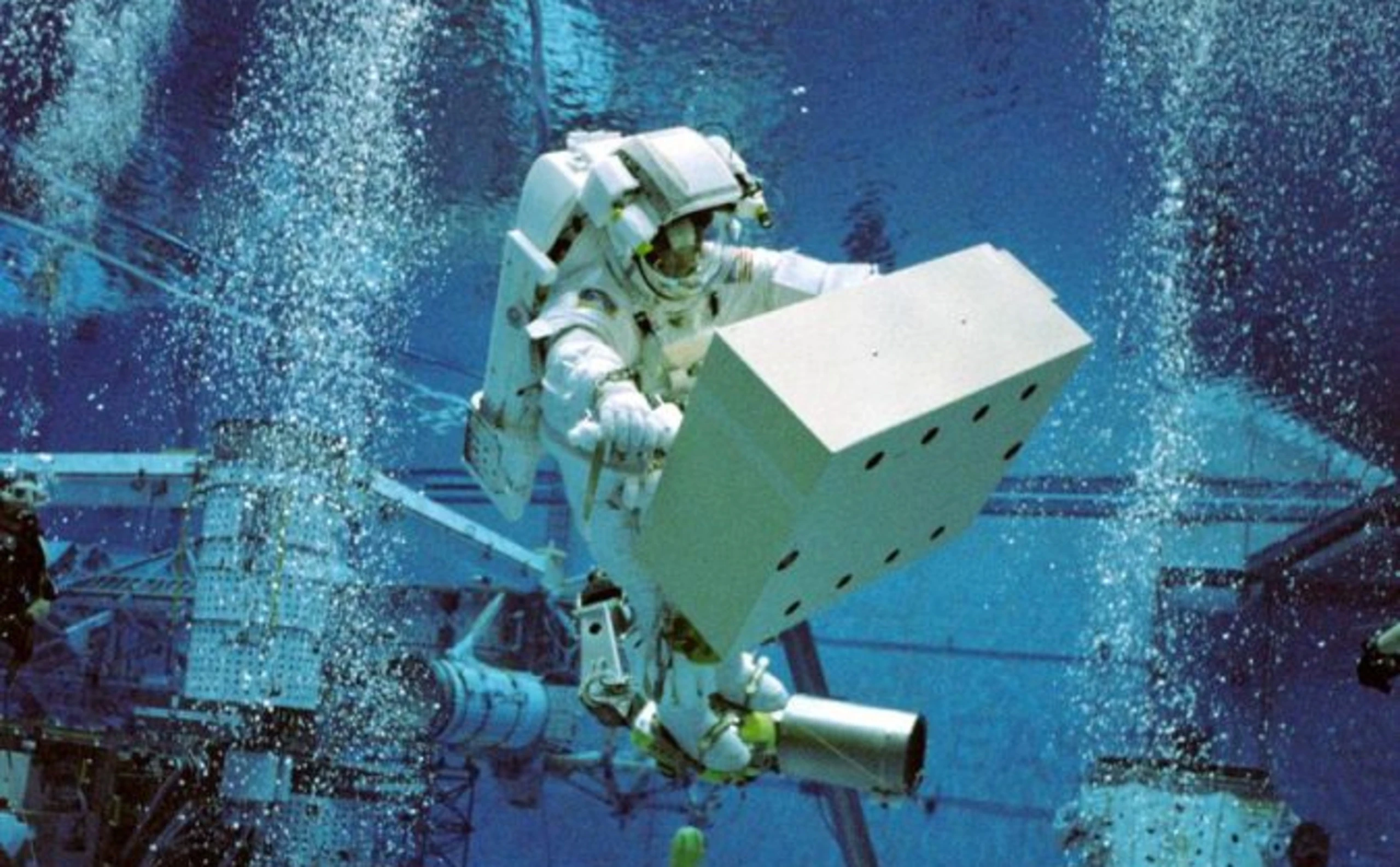 Astronaut training underwater
