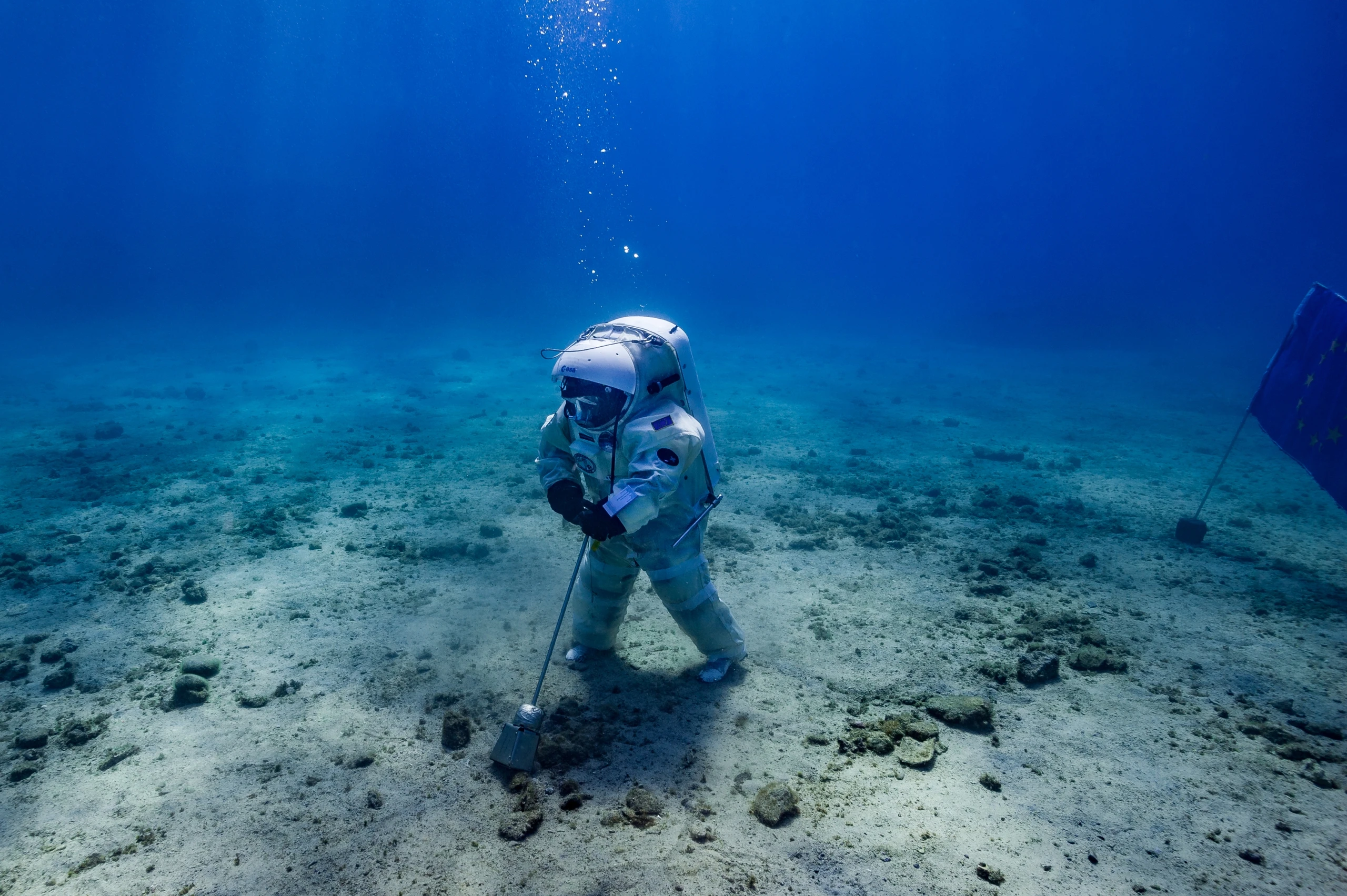 Astronaut training underwater